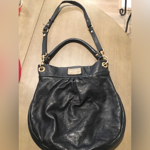 MARC JACOBS Black Tumbled Leather Top Handle Crossbody Women’s Workwear Satchel - Picture 3 of 13